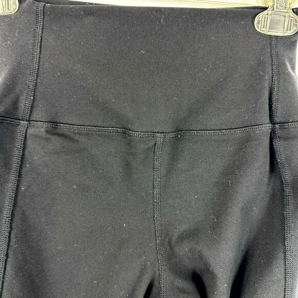 Alo Black Leggings High Rise Sheer Mesh Legs Pin Tuck Size XS Inseam 28" - Picture 12 of 12